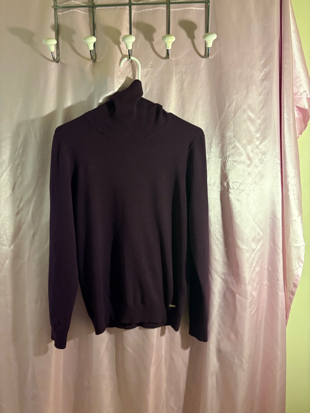 Women's Dark Purple Turtleneck Sweater - Classic Cozy Knit